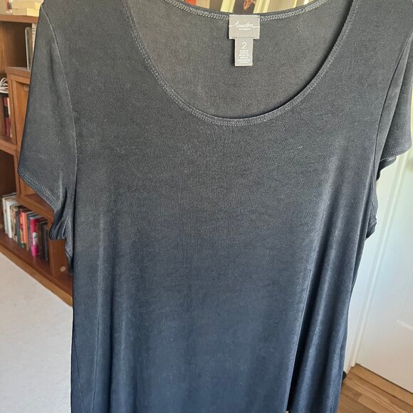 Chico's Travelers black short sleeve shirt size 2 (L/12) - Picture 3 of 4